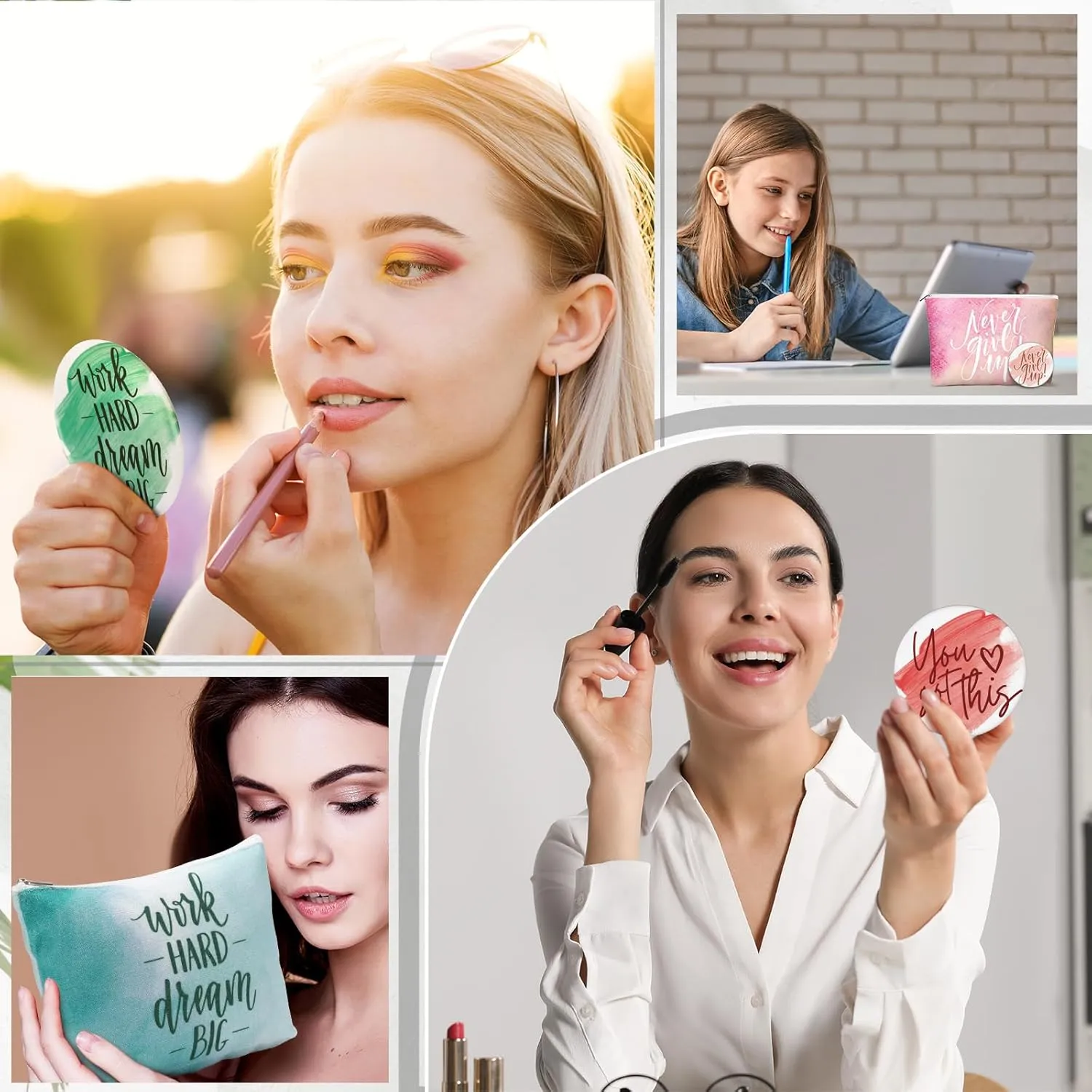 Inspirational Makeup Bag With Portable Mirror - Image 2