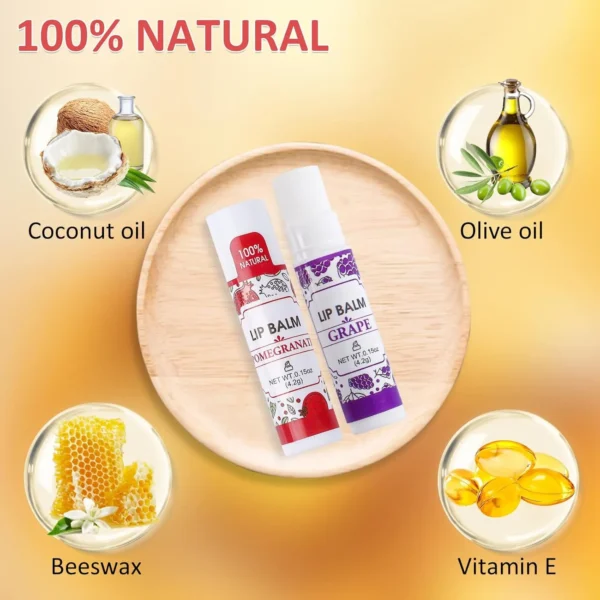Natural Lip Balm with Vitamin E and Coconut Oil - Image 2