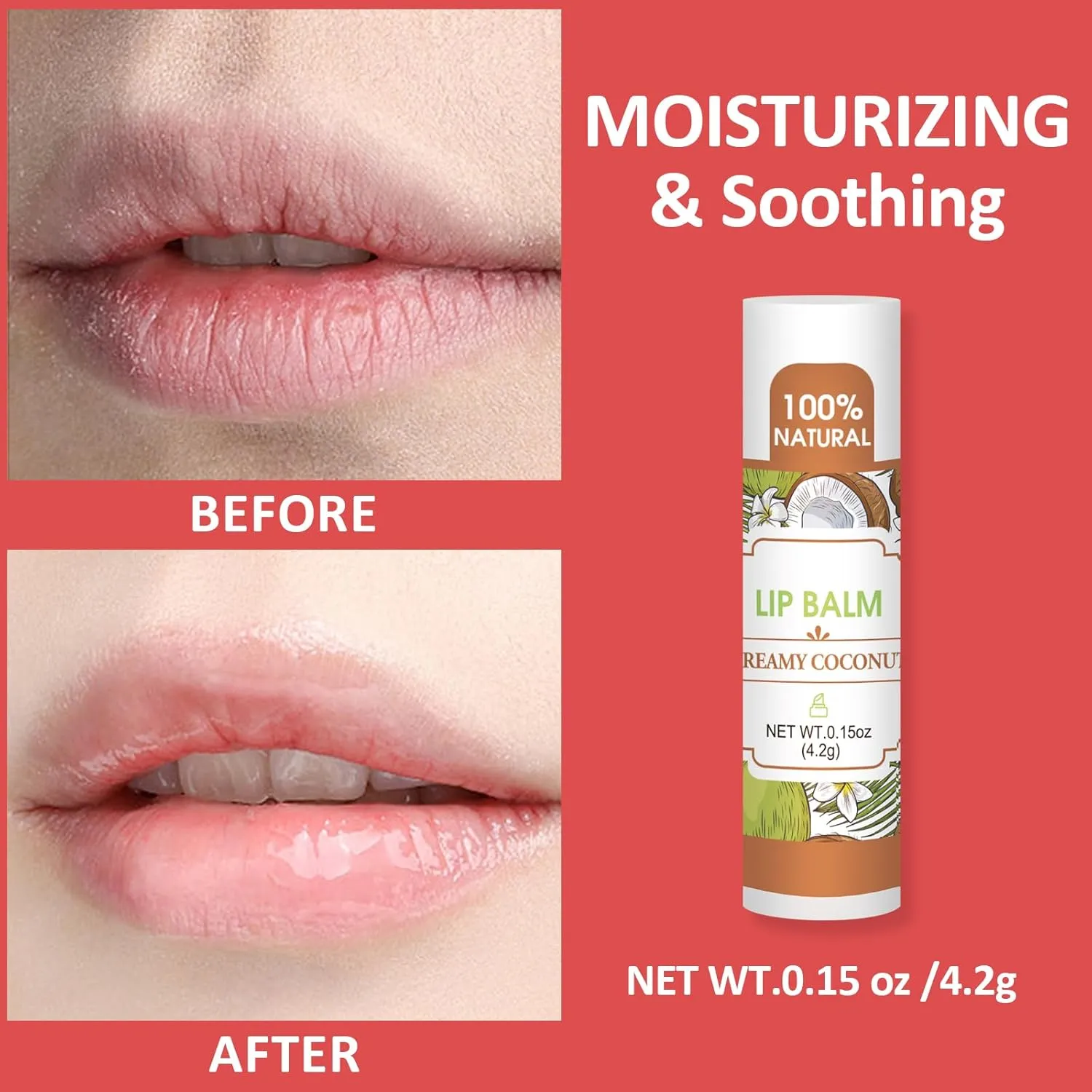 Natural Lip Balm with Vitamin E and Coconut Oil - Image 3