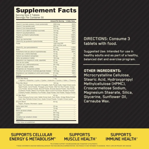 Optimum Nutrition Opti-Men, Immune Support Mens Daily Multivitamin Supplement, 150 Count - Image 2
