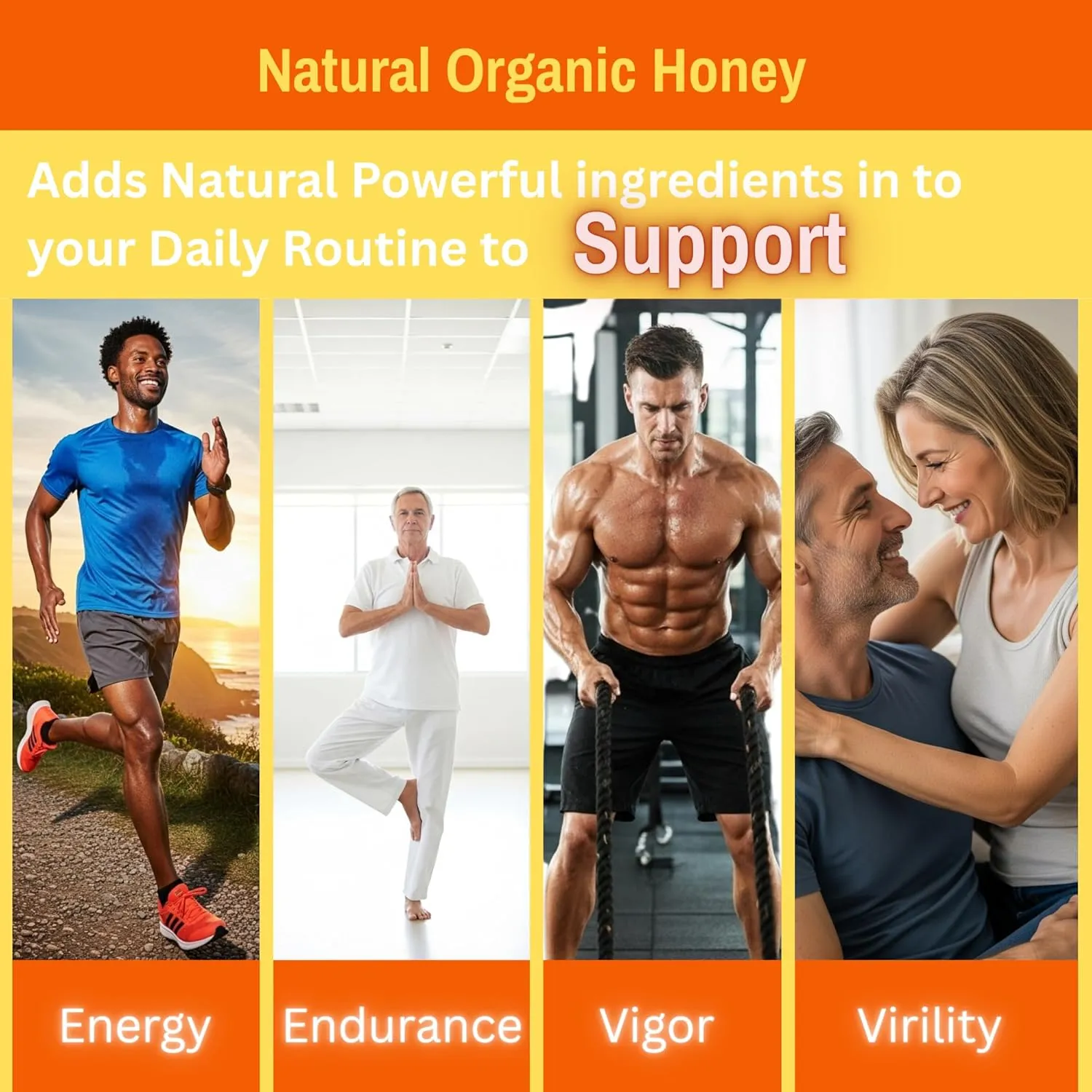 Organic Natural Honey infused with Mixed Natural Herbs For Him, 1 Packet - Image 2