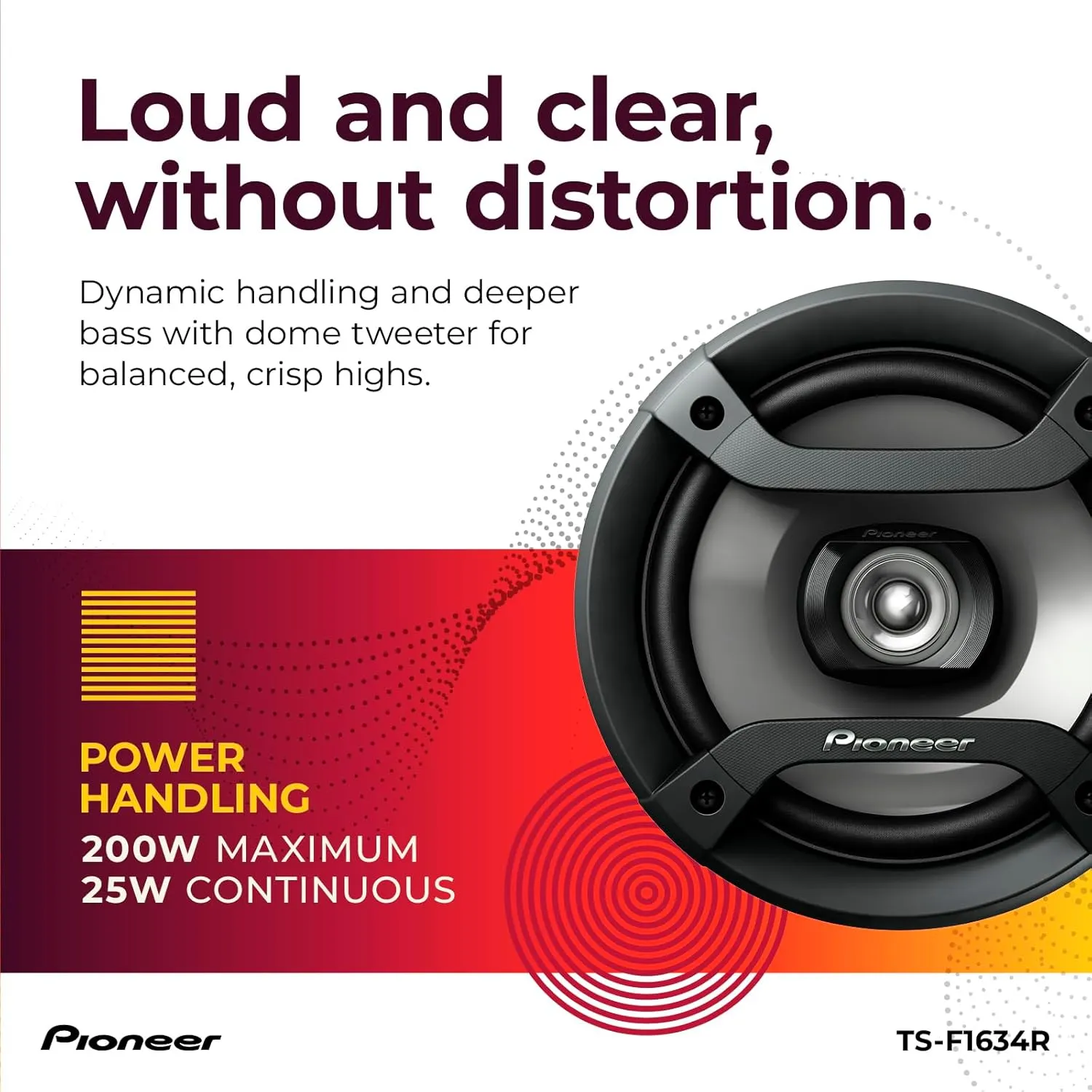 Pioneer F-Series TS-F1634R 6.5” 2-Way Speakers (Pair) - 200W - Image 2