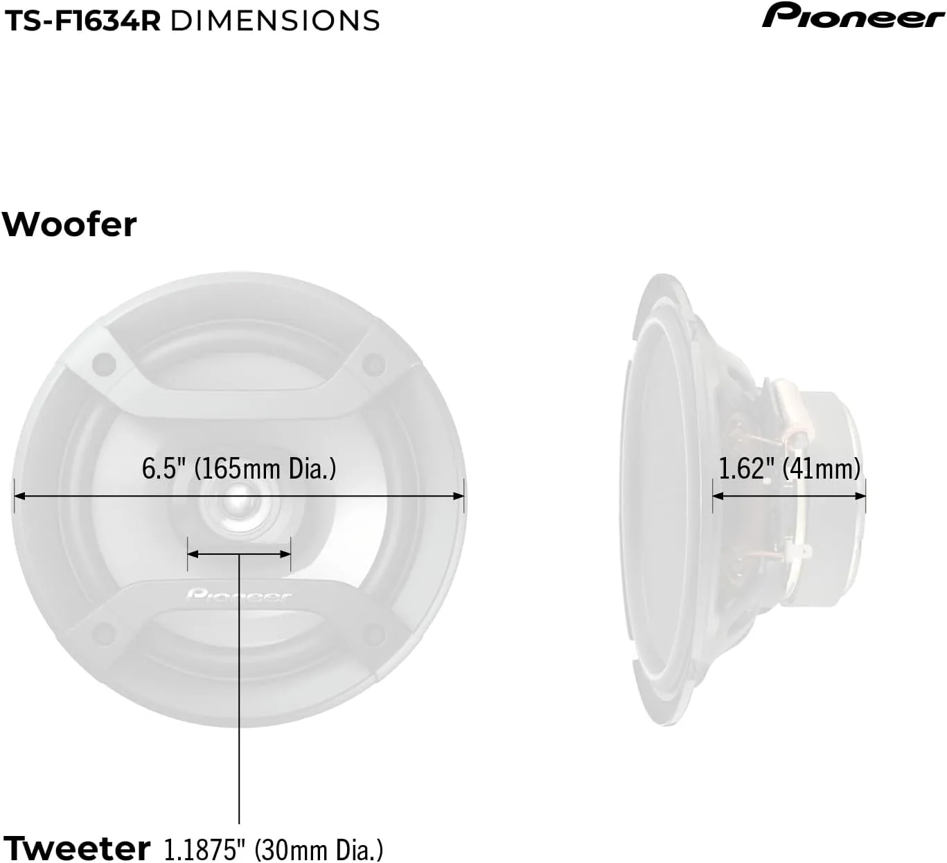 Pioneer F-Series TS-F1634R 6.5” 2-Way Speakers (Pair) - 200W - Image 4